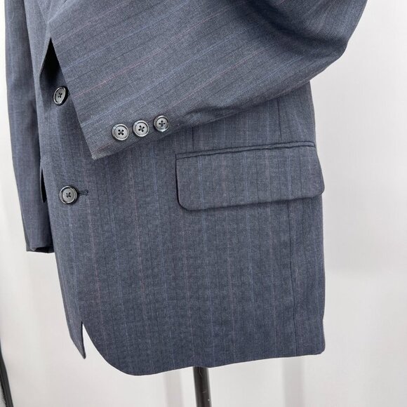 Burberry Navy Blue Suit Jacket Wool Blazer Saks Fifth Avenue - Picture 3 of 9